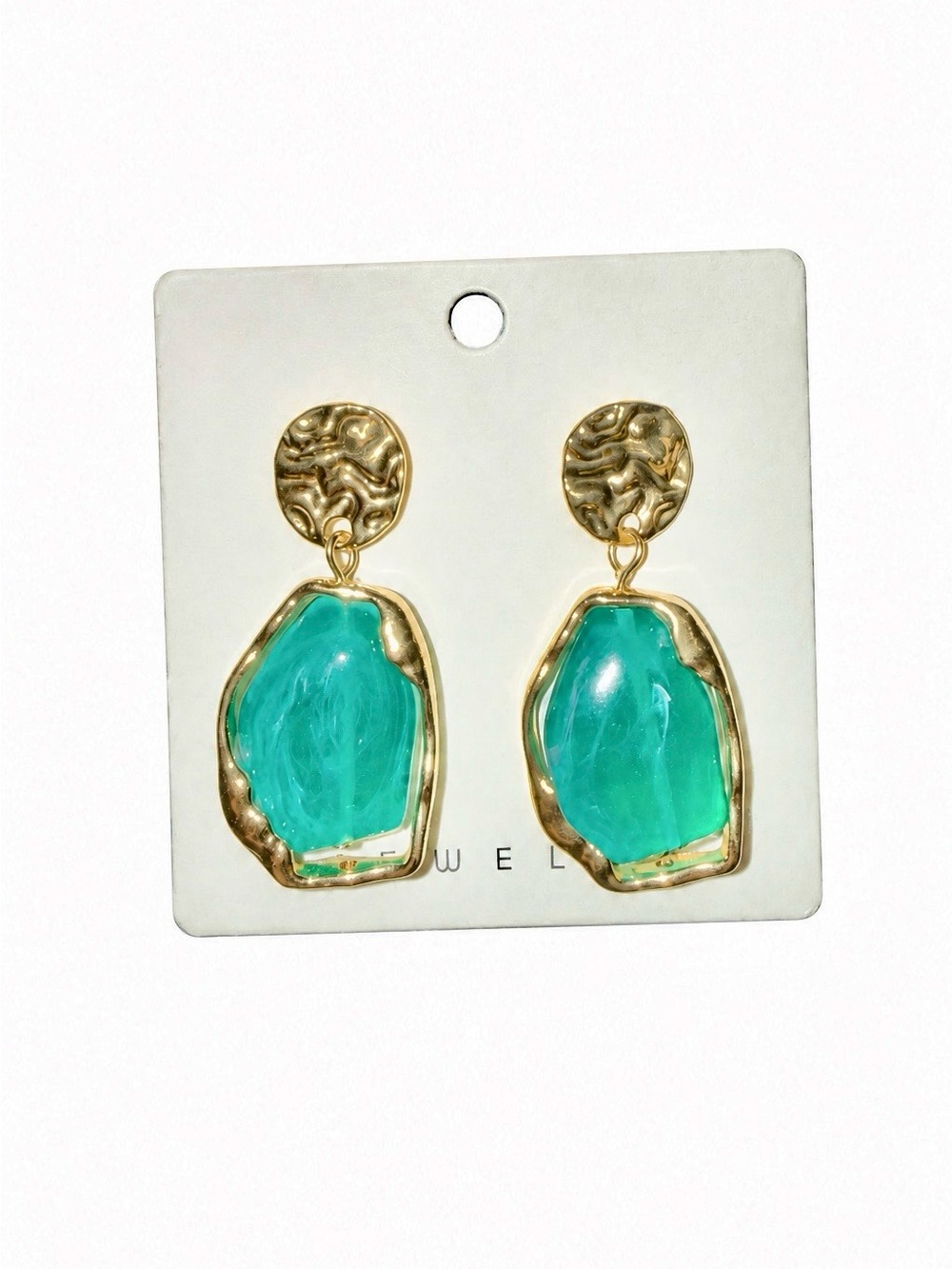 Gold & Green Statement Earrings